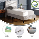 Green Tea Cooling Gel 3-Layer Memory Foam Mattress 25.4cm