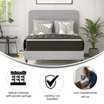 Hybrid Pocket Spring Mattress 25.4cm CertiPUR-US Foam