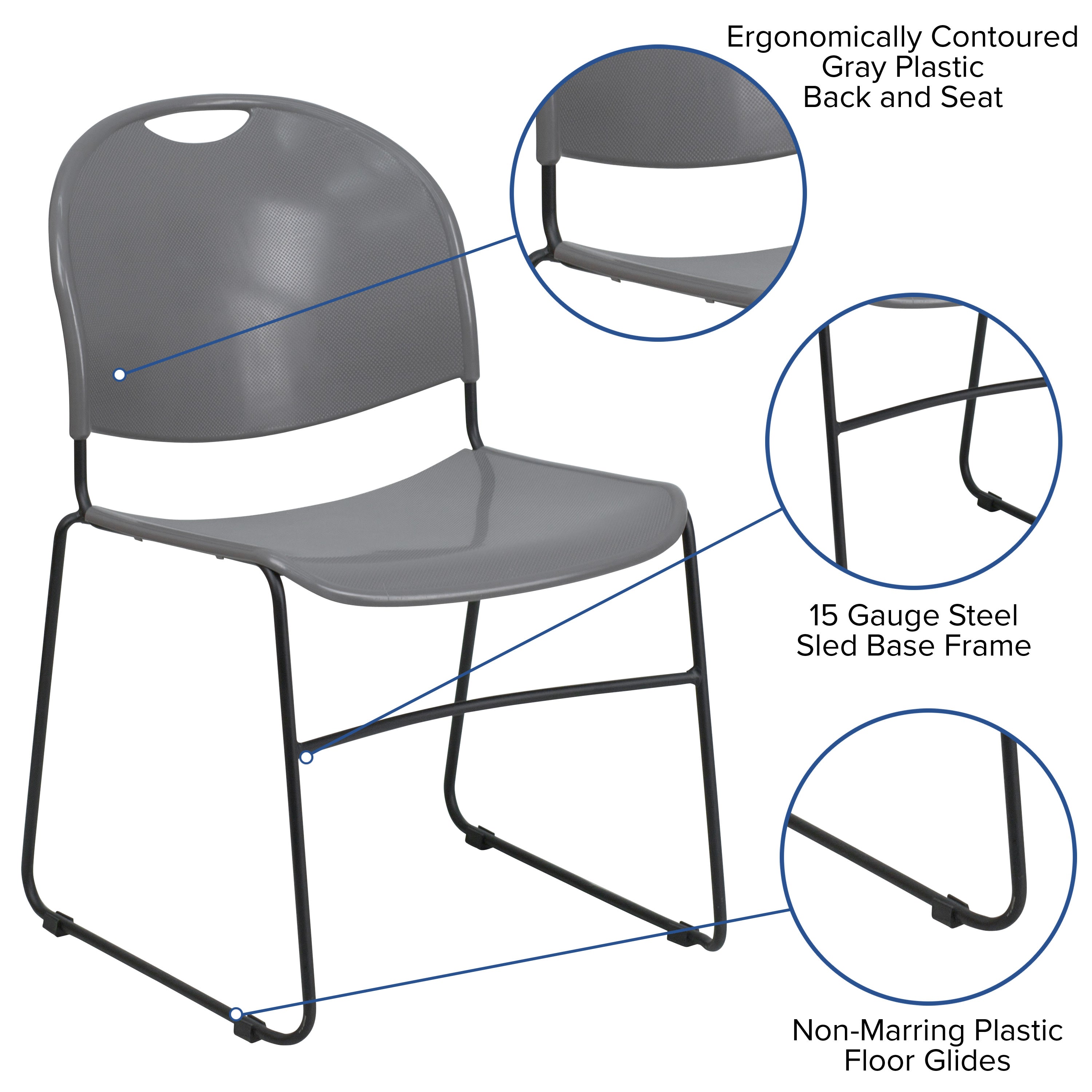 FLASH HERCULES Series Ultra-Compact Stack Chair 400 kg Capacity