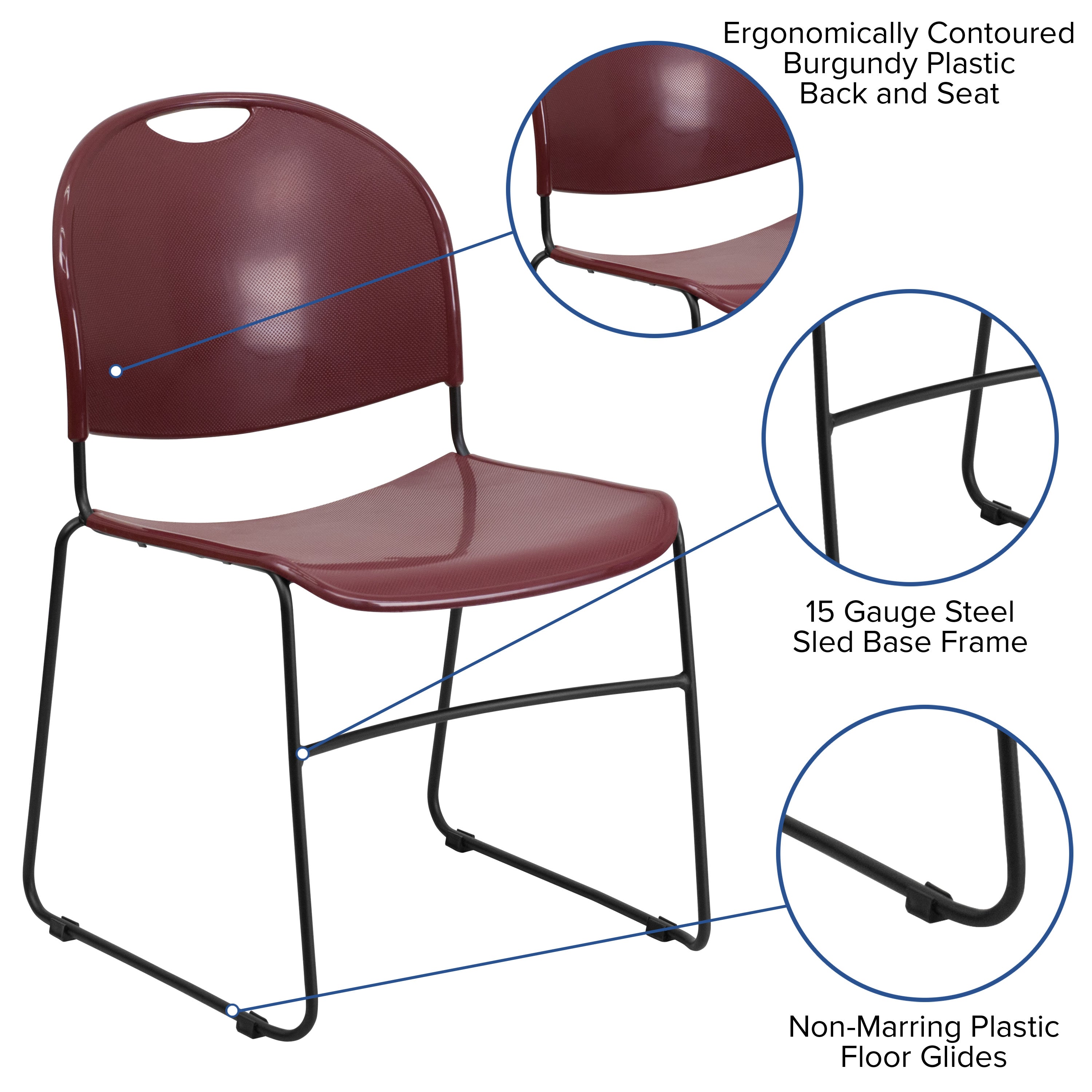 FLASH HERCULES Series Ultra-Compact Stack Chair 400 kg Capacity