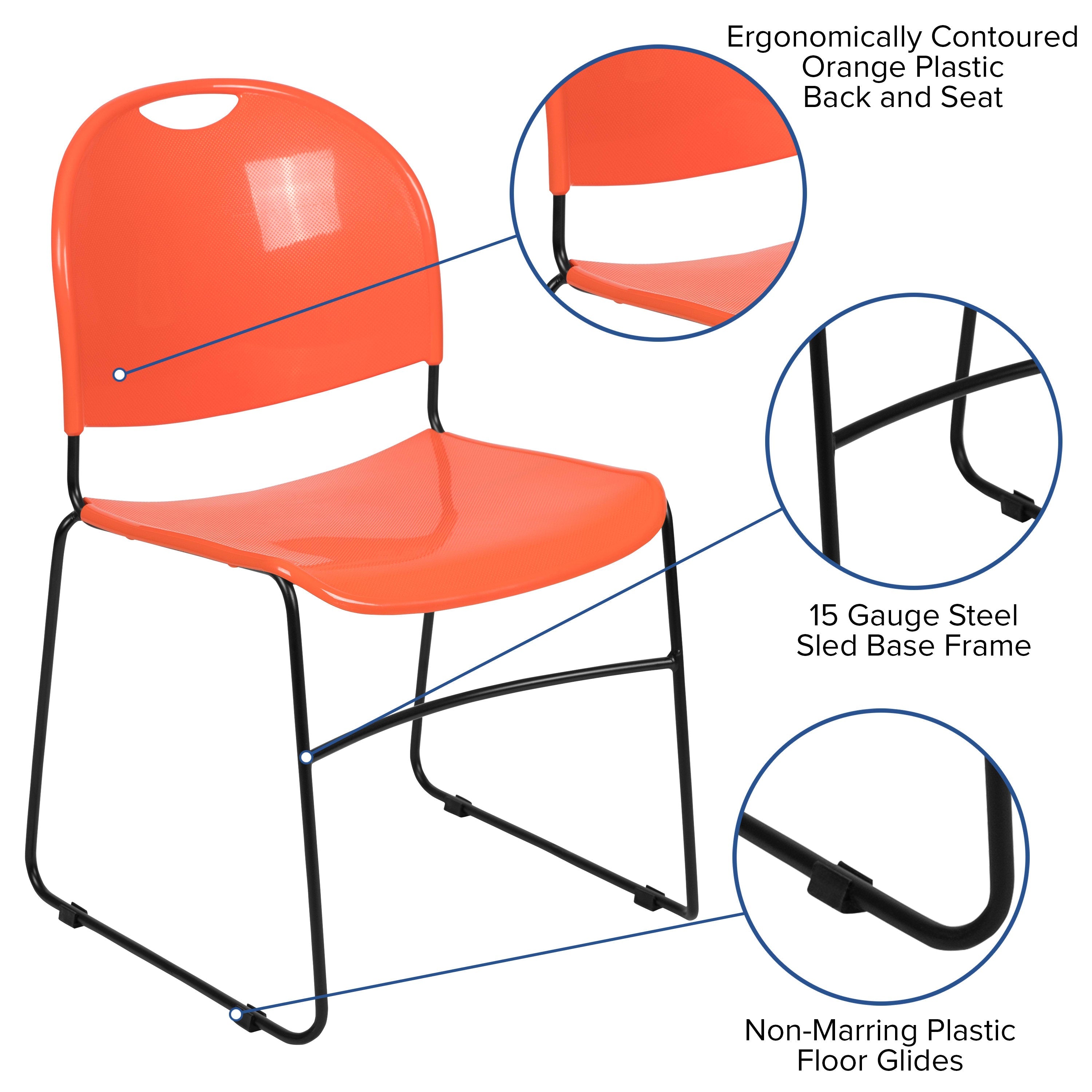 FLASH HERCULES Series Ultra-Compact Stack Chair 400 kg Capacity
