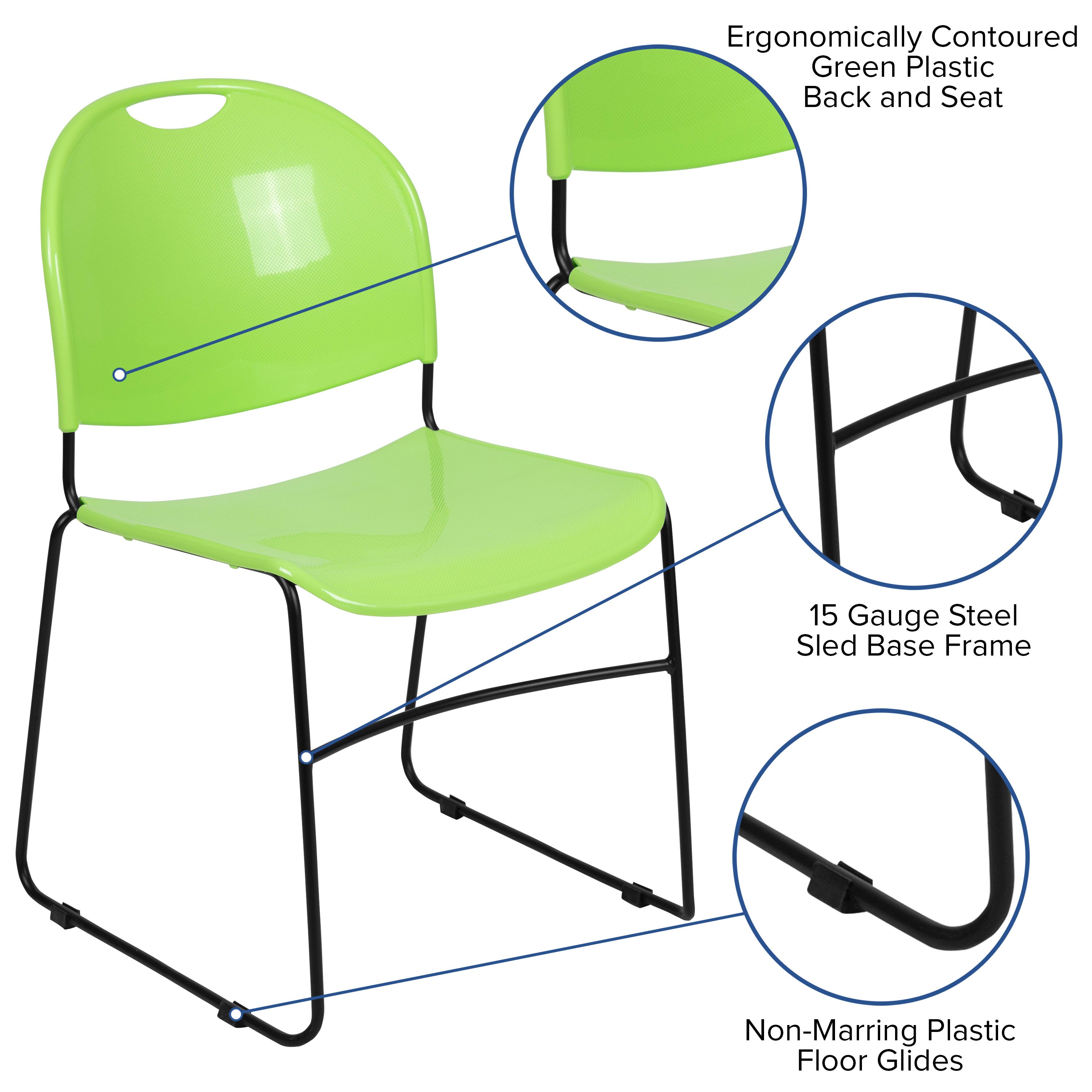 FLASH HERCULES Series Ultra-Compact Stack Chair 400 kg Capacity
