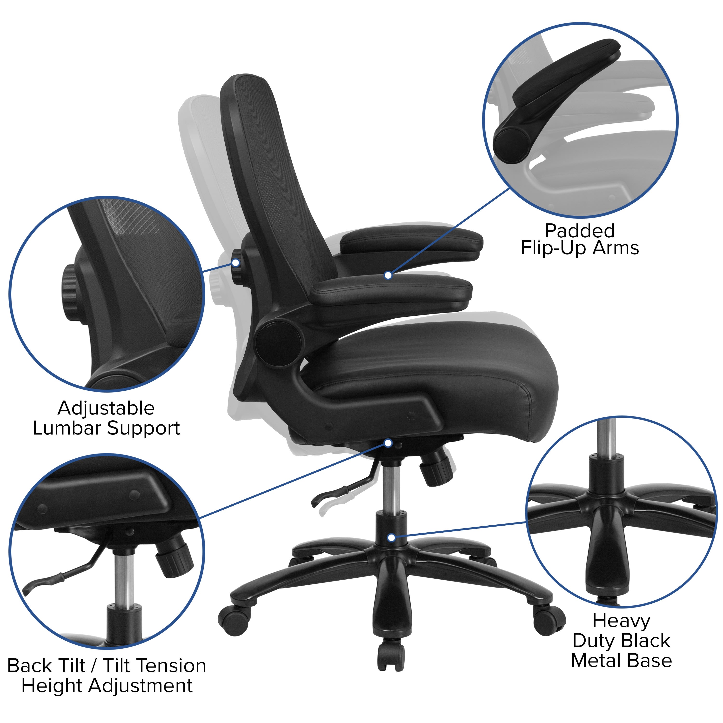 FLASH HERCULES Series Big & Tall Mesh Executive Swivel Ergonomic Office Chair